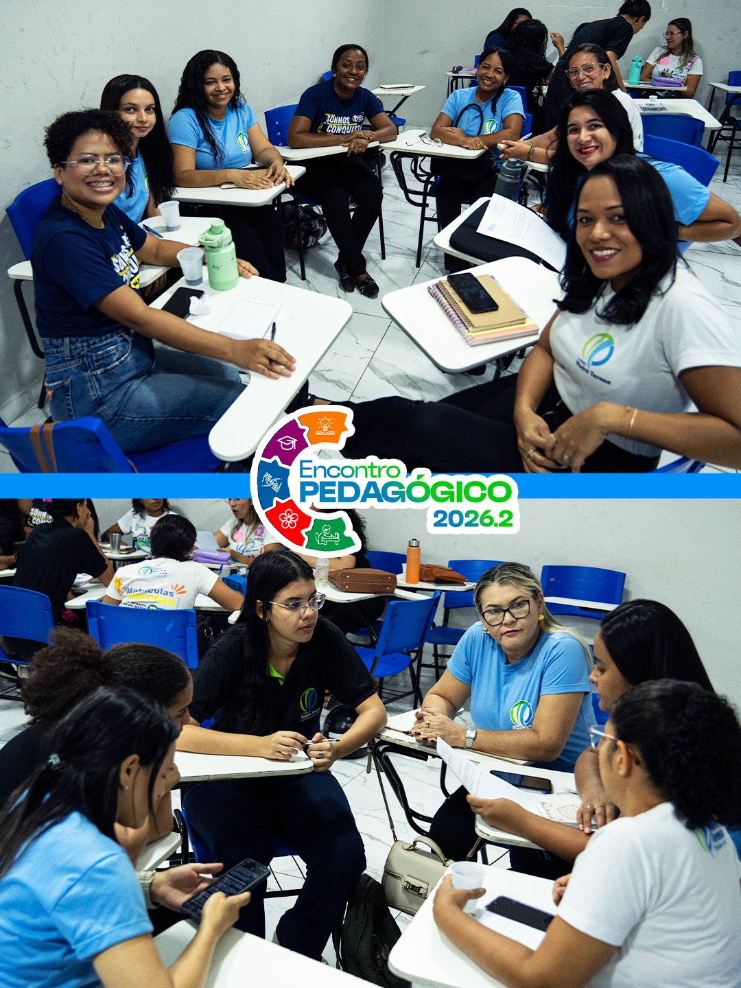 Equipe de professores no encontro pedagógico